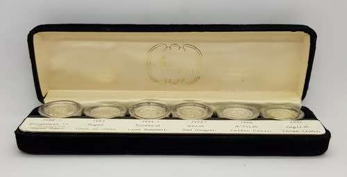 Royal Mint Set of 6 Silver Proof 1 Pound Coin Set as per photo