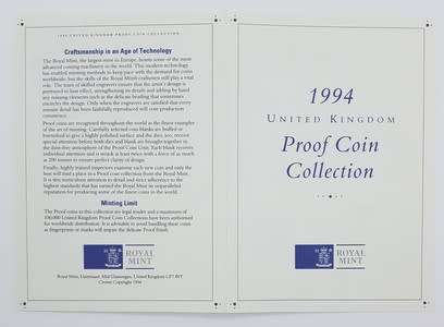 1994 Royal Mint United Kingdom Proof Set as per photo