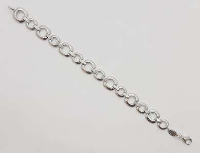 925 Sterling Silver Fossil Bracelet weight 14.7g as per photo