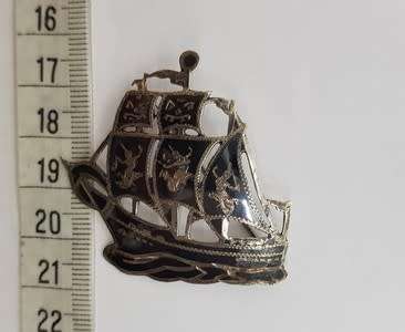 Vintage Sterling Silver Siam Ship Brooch weight 7g as per photo