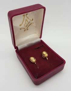 Vintage Gold Plated Cameo Clip-On Earrings as per photo