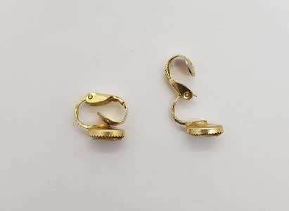 Vintage Gold Plated Cameo Clip-On Earrings as per photo