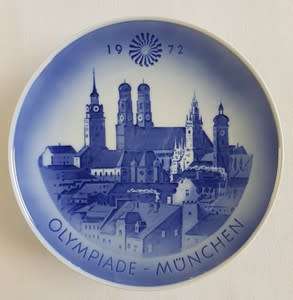 Lot of 5 1972 Munchen Olympic hanging plates made in Copenhagen Denmark - as per scan