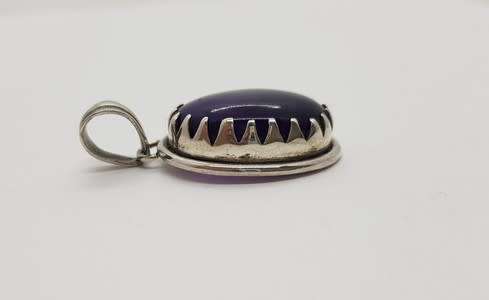 Sterling Silver vintage pendant with purple stone as per photo