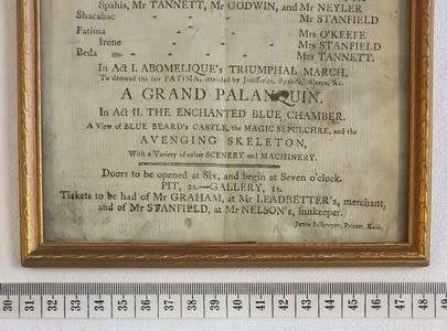 1802 Kelso Theatre Program in Frame - Ephemera - PRICE REDUCED