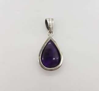 Silver pendant with purple stone - as per scan
