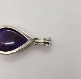 Silver pendant with purple stone - as per scan