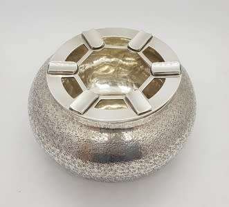 Japanese silver ashtray - 8 x 11cm - as per photi