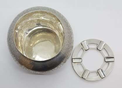 Japanese silver ashtray - 8 x 11cm - as per photi