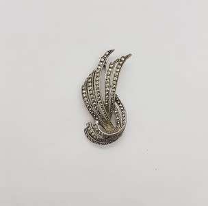 Sterling silver marcasite brooch 9.8g as per photo