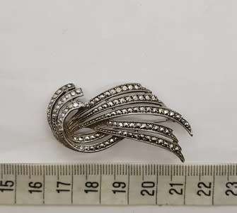 Sterling silver marcasite brooch 9.8g as per photo