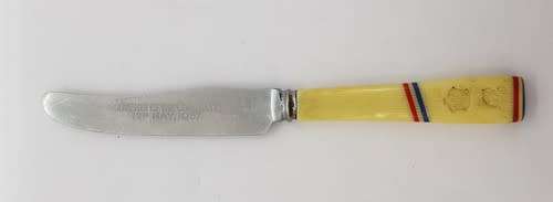 Faux ivory handle George 6 coronation butter knife, 12cm as per scan
