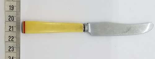 Faux ivory handle George 6 coronation butter knife, 12cm as per scan