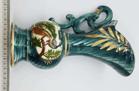 Pair of handpainted porcelain jugs height 20cm as per photo