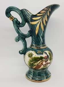 Pair of handpainted porcelain jugs height 20cm as per photo
