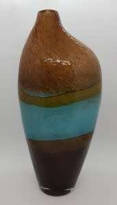 Antique handmade blown glass vase height 33cm as per photo
