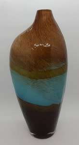 Antique handmade blown glass vase height 33cm as per photo