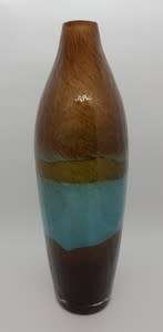 Antique handmade blown glass vase height 33cm as per photo