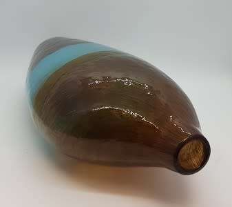 Antique handmade blown glass vase height 33cm as per photo