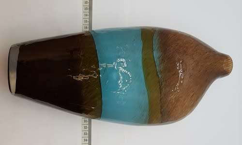 Antique handmade blown glass vase height 33cm as per photo