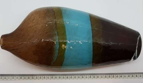 Antique handmade blown glass vase height 33cm as per photo