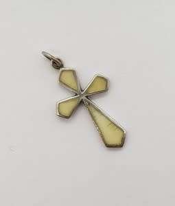 Sterling silver enamelled cross pendant - as per scan