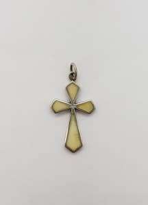 Sterling silver enamelled cross pendant - as per scan