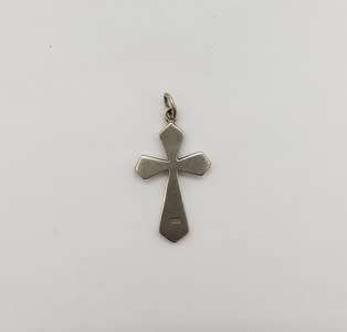 Sterling silver enamelled cross pendant - as per scan