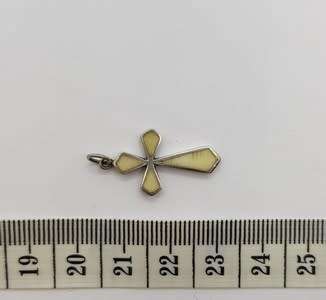 Sterling silver enamelled cross pendant - as per scan
