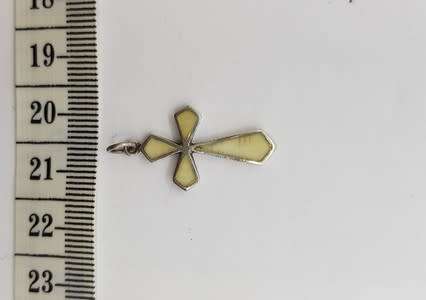 Sterling silver enamelled cross pendant - as per scan