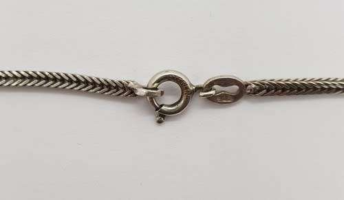 Sterling silver necklace with Tiger`s eye pendant as per photo