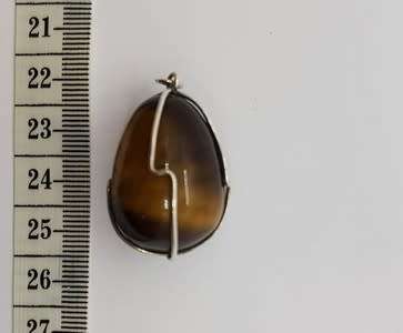 Sterling silver necklace with Tiger`s eye pendant as per photo
