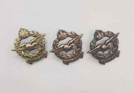 Lot of 3 Different Coloured WWII SA Airforce Cap Badges as per photo