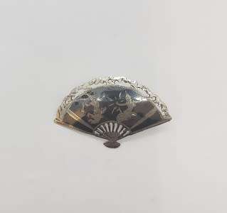 Vintage Sterling Silver Siam Fan Brooch weight 5.5g as per photo