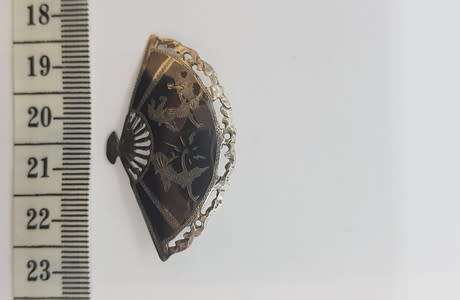 Vintage Sterling Silver Siam Fan Brooch weight 5.5g as per photo