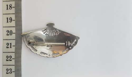 Vintage Sterling Silver Siam Fan Brooch weight 5.5g as per photo
