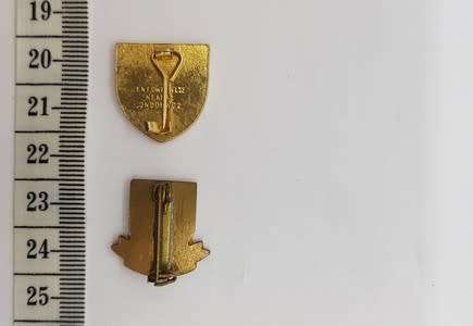 Lot of 2 Toutrek pin badges as per photo