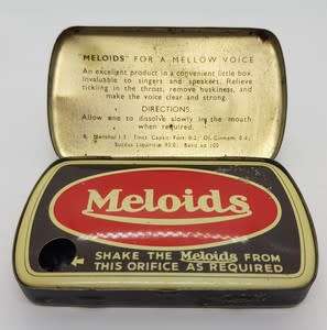 Full tin of Meloids - for a mellow voice - as per photo