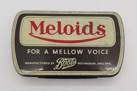 Full tin of Meloids - for a mellow voice - as per photo