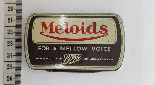 Full tin of Meloids - for a mellow voice - as per photo