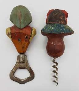 Pair of vintage wooden corkscrew and openers made by Bezau - as per photo