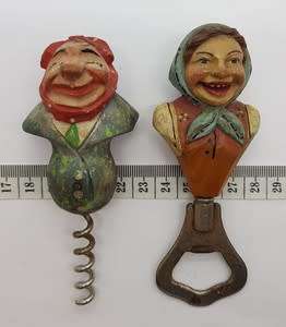 Pair of vintage wooden corkscrew and openers made by Bezau - as per photo
