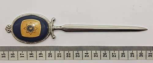 Letter opener previously belonged to Brigidier J. H. Venter of SAP as per  photo