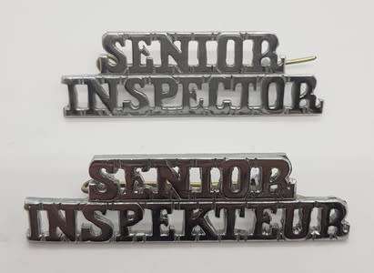 SAR pair of Senior Inspector and Senior Inspekteur name badges as per photo