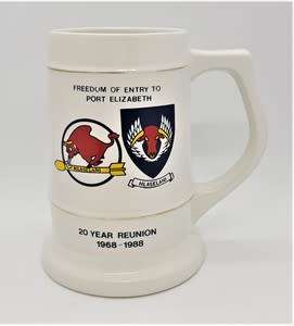 Hlaselani Freedom of entry to Port Elizabeth 20 Year reunion 1968 - 1988 beer mug - as per photo