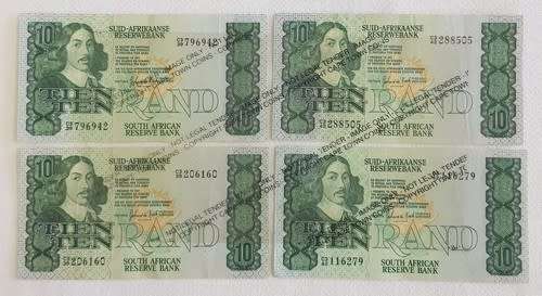 Lot of 9 Gerhard de Kock R10 Banknotes - excellent condition as per photo