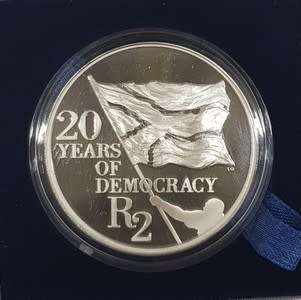 2014 RSA silver proof R2 - 20 years of democracy no 0056