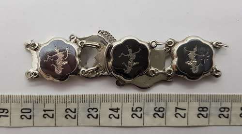 925 Sterling Silver Siam Bracelet weight 21.4g as per photo