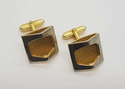 Pair of gold coloured cufflinks - as per photo