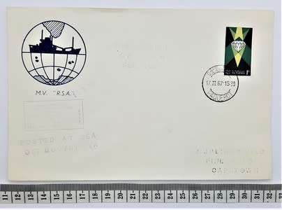 RSA Paquebot 1967 FDC - Posted at sea off Bouvet Oya - as per photo